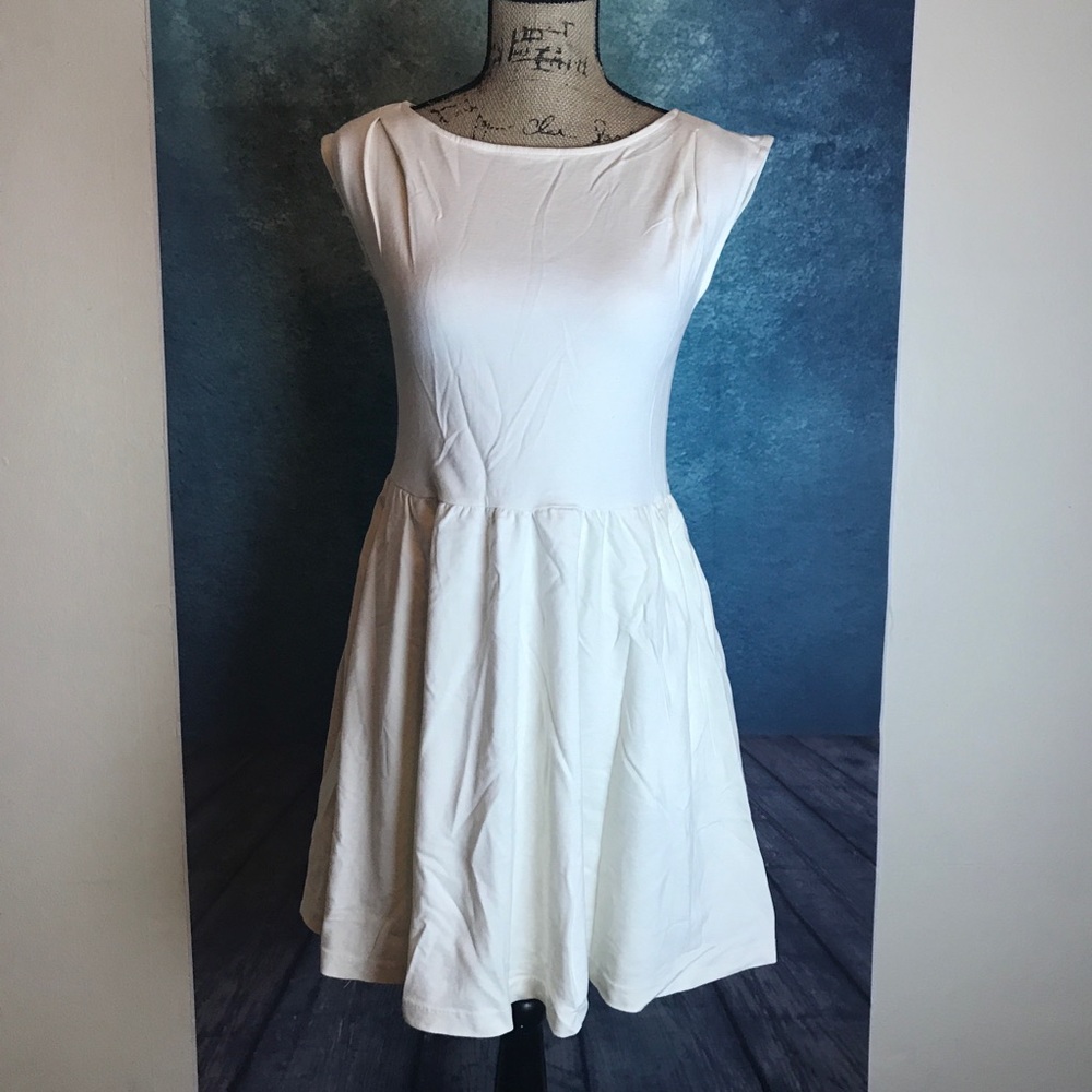 ARMANI EXCHANGE White Empire Waist Mini Dress M